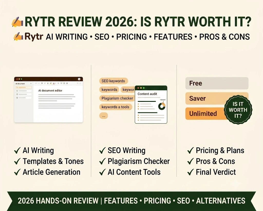 Rytr Review 2026: I Used It When I Was Burned Out (Honest Rytr AI Review)